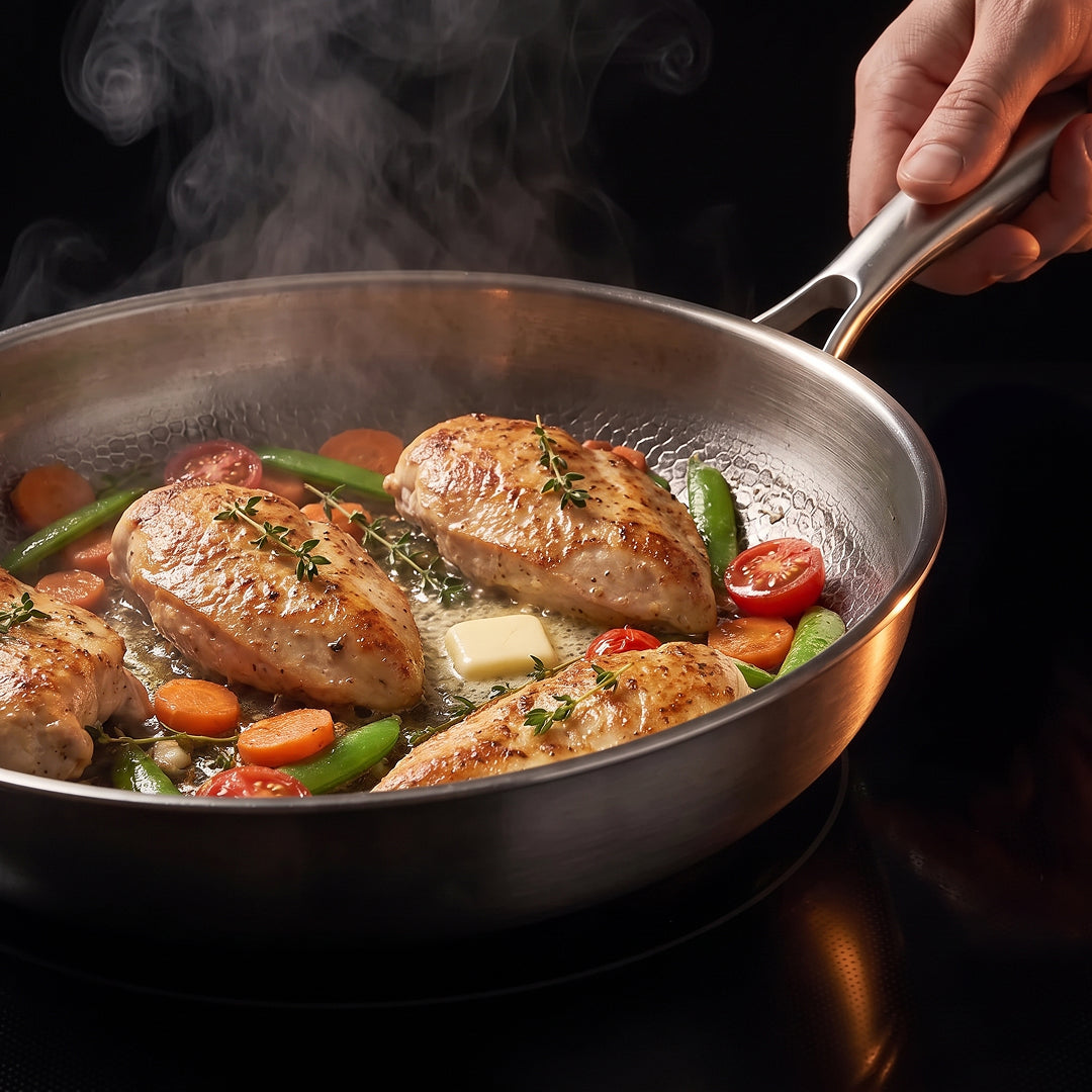 Hand-Hammered Titanium Pan
